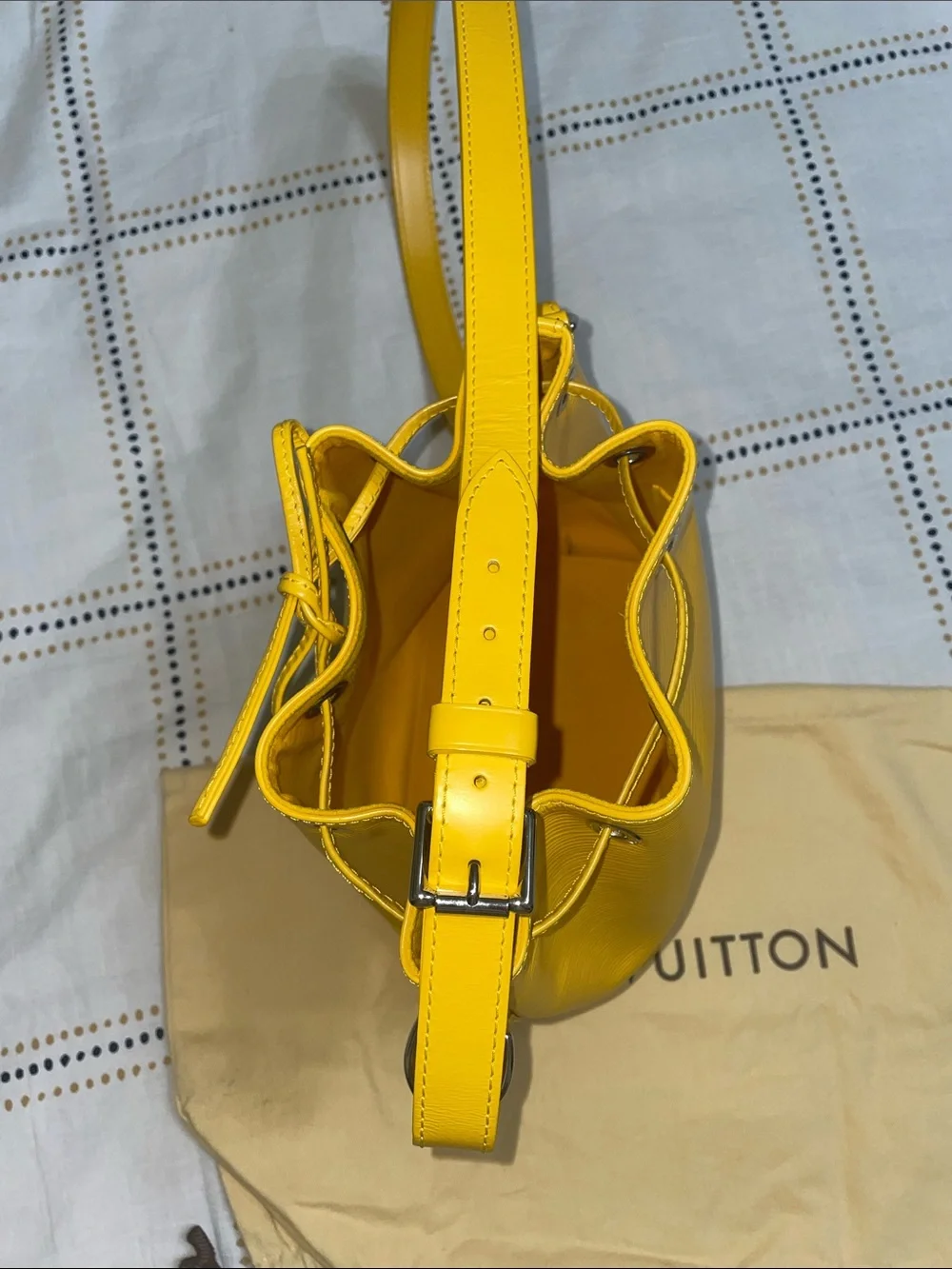 Louis Vuitton Yellow Citron Epi Leather Drawstring Noe BB Bucket Bag